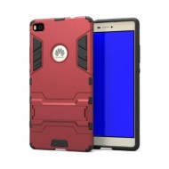 Ударопрочный чехол-подставка Transformer для Huawei P8 Lite (2017) с мощной защитой корпуса Красный / Dante Red