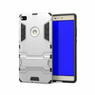 Ударопрочный чехол-подставка Transformer для Huawei P8 Lite (2017) с мощной защитой корпуса Серебряный / Satin Silver