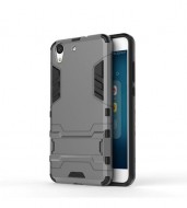 Ударопрочный чехол-подставка Transformer для Huawei Y6 II с мощной защитой корпуса Металл / Gun Metal