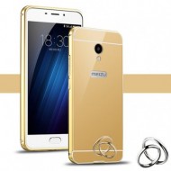 Металлический бампер с акриловой вставкой с зеркальным покрытием для Meizu M5 Note Золотой