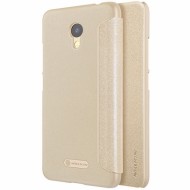 Кожаный чехол (книжка) Nillkin Sparkle Series для Meizu M5c Золотой
