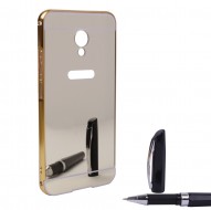 Металлический бампер с акриловой вставкой с зеркальным покрытием для Meizu MX6 Золотой