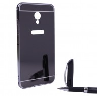 Металлический бампер с акриловой вставкой с зеркальным покрытием для Meizu MX6 Черный