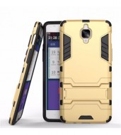 Ударопрочный чехол-подставка Transformer для OnePlus 3 / OnePlus 3T с мощной защитой корпуса Золотой / Champagne Gold