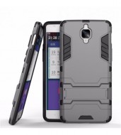 Ударопрочный чехол-подставка Transformer для OnePlus 3 / OnePlus 3T с мощной защитой корпуса Металл / Gun Metal