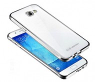 Прозрачный силиконовый чехол для Samsung A310F Galaxy A3 (2016) с глянцевой окантовкой Серебряный