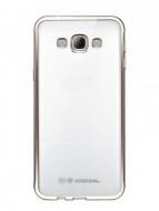 Прозрачный силиконовый чехол для Samsung A500H / A500F Galaxy A5 с глянцевой окантовкой Серебряный
