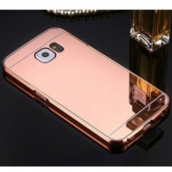 Металлический бампер с акриловой вставкой с зеркальным покрытием для Samsung G950 Galaxy S8 Розовый