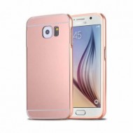 Металлический бампер с акриловой вставкой с зеркальным покрытием для Samsung G955 Galaxy S8 Plus Розовый