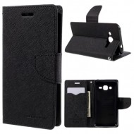 Чехол (книжка) Mercury Fancy Diary series для Samsung J200H Galaxy J2 Duos Черный / Черный