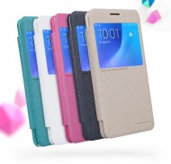 Кожаный чехол (книжка) Nillkin Sparkle Series для Samsung J510F Galaxy J5 (2016) Золотой