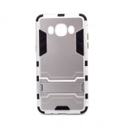 Ударопрочный чехол-подставка Transformer для Samsung J510F Galaxy J5 (2016) с мощной защитой корпуса Серебряный / Satin Silver