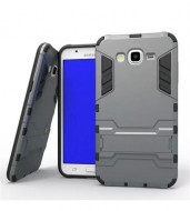 Ударопрочный чехол-подставка Transformer для Samsung J700H Galaxy J7 с мощной защитой корпуса Металл / Gun Metal