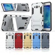 Ударопрочный чехол-подставка Transformer для Samsung J710F Galaxy J7 (2016) с мощной защитой корпуса Серый / Metal slate