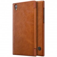 Кожаный чехол (книжка) Nillkin Qin Series для Sony Xperia L1 Dual Коричневый
