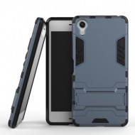 Ударопрочный чехол-подставка Transformer для Sony Xperia XA / XA Dual с мощной защитой корпуса Серый / Metal slate