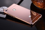 Металлический бампер с акриловой вставкой с зеркальным покрытием для Xiaomi Mi Max Розовый