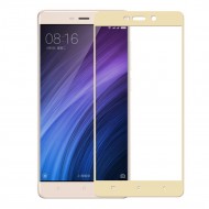 Защитное цветное стекло для Xiaomi Redmi 4 (в упаковке) Золотой