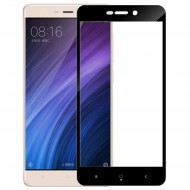 Защитное цветное стекло для Xiaomi Redmi 4 (в упаковке) Черный