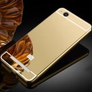 Металлический бампер с акриловой вставкой с зеркальным покрытием для Xiaomi Redmi 4a Золотой