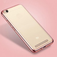 Прозрачный силиконовый чехол для Xiaomi Redmi 4a с глянцевой окантовкой Розовый
