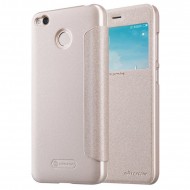 Кожаный чехол (книжка) Nillkin Sparkle Series для Xiaomi Redmi 4X Золотой