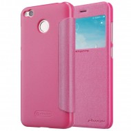 Кожаный чехол (книжка) Nillkin Sparkle Series для Xiaomi Redmi 4X Розовый