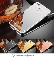 Металлический бампер с акриловой вставкой с зеркальным покрытием для Xiaomi Redmi 4X Серебряный