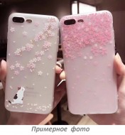 TPU чехол матовый soft touch для Xiaomi Redmi Note 4 Кот и Сакура