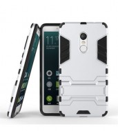 Ударопрочный чехол-подставка Transformer для Xiaomi Redmi Note 4 / Note 4X с мощной защитой корпуса Серебряный / Satin Silver