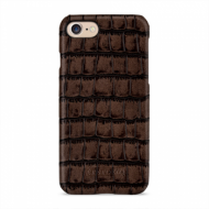 Кожаная накладка TETDED Wild series для Apple iPhone 7 (4.7") Коричневый / Dark Brown Duo Croc
