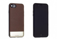 Кожаная накладка с металлической вставкой ROCK Elite Series для Apple iPhone 7 (4.7") Коричневый / Brown