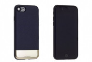 Кожаная накладка с металлической вставкой ROCK Elite Series для Apple iPhone 7 (4.7") Синий / Blue