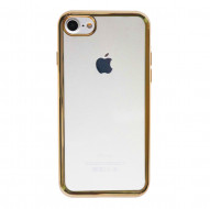 Прозрачный силиконовый чехол для Apple iPhone 7 (4.7") с глянцевой окантовкой Золотой