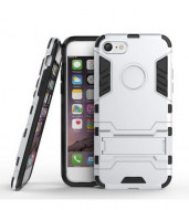 Ударопрочный чехол-подставка Transformer для Apple iPhone 7 (4.7") с мощной защитой корпуса Серебряный / Satin Silver