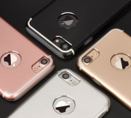 Ультратонкий TPU чехол c металлическими вставками YED для Apple iPhone 7 (4.7") Серебряный